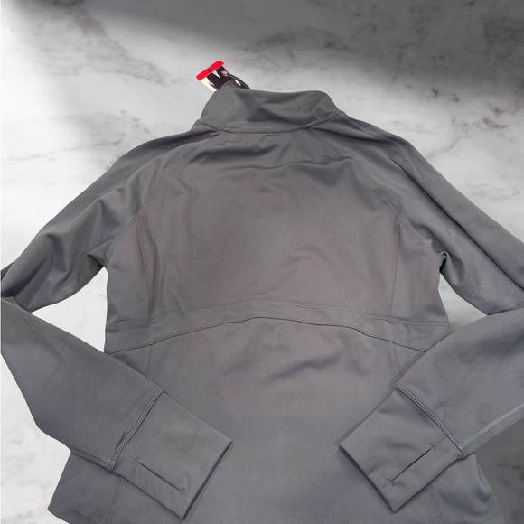 Jockey Women's Tulip Hem Yoga Jacket Zippered Pockets Thumbhole Cuff, Gray, M - Picture 2 of 5